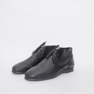 Salvatore Ferragamo black leather lace Up ankle‎ boots/formal shoes Size US12